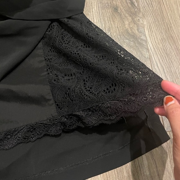 Black Peek-A-Boo Lace Slit Mini Skirt | Marciano | Size S - Picture 5 of 7